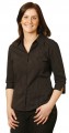 Winning Spirit Ladies Pinstripe Shirt BS18 black