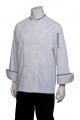 Chef Works Mens Garda White Executive Chef Jacket w/ Blue Piping